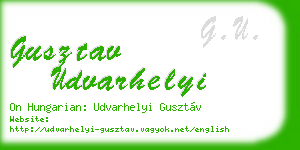 gusztav udvarhelyi business card