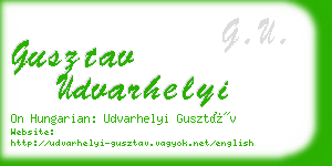 gusztav udvarhelyi business card